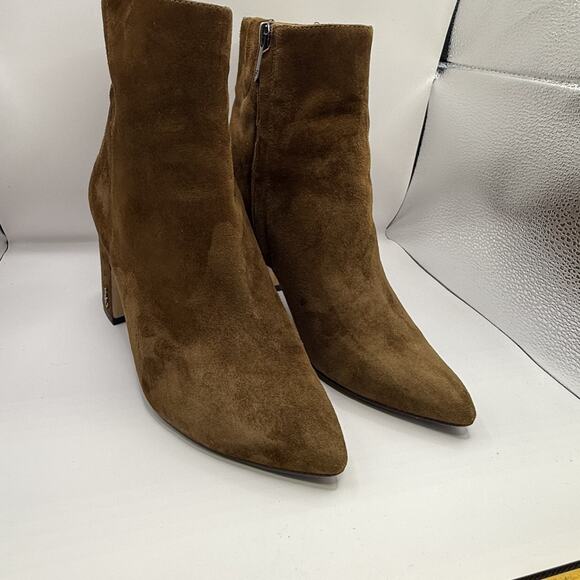 Sam Edelman Womens Brown Suede Leather Zipper Pointed Toe Ankle Boots Sz 8.5 - Picture 2 of 14